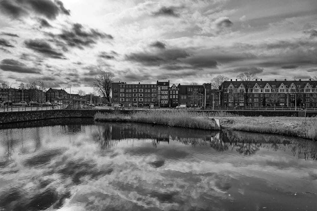 View on the Tasmanstraat, Amsterdam in 2023.