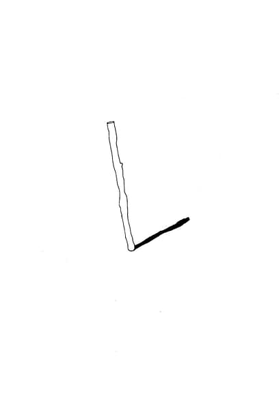 Sticks No21 drawing on paper 29x21 cm, 1995