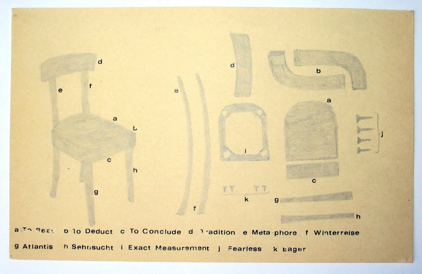 Chair 1993. Mixed media, circa 20x15 cm.