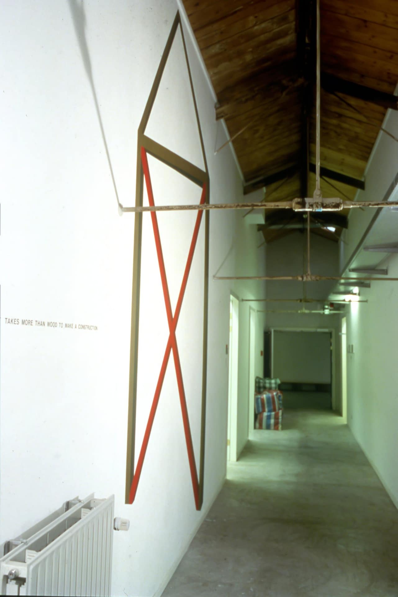 It takes more than wood - wall drawing 1994. Pen on paper, circa 400x300 cm.