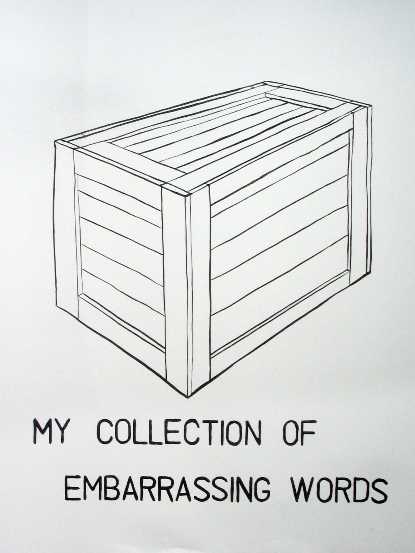 My collection of embarrasing words 1995. Pen on paper, circa 70x50 cm.