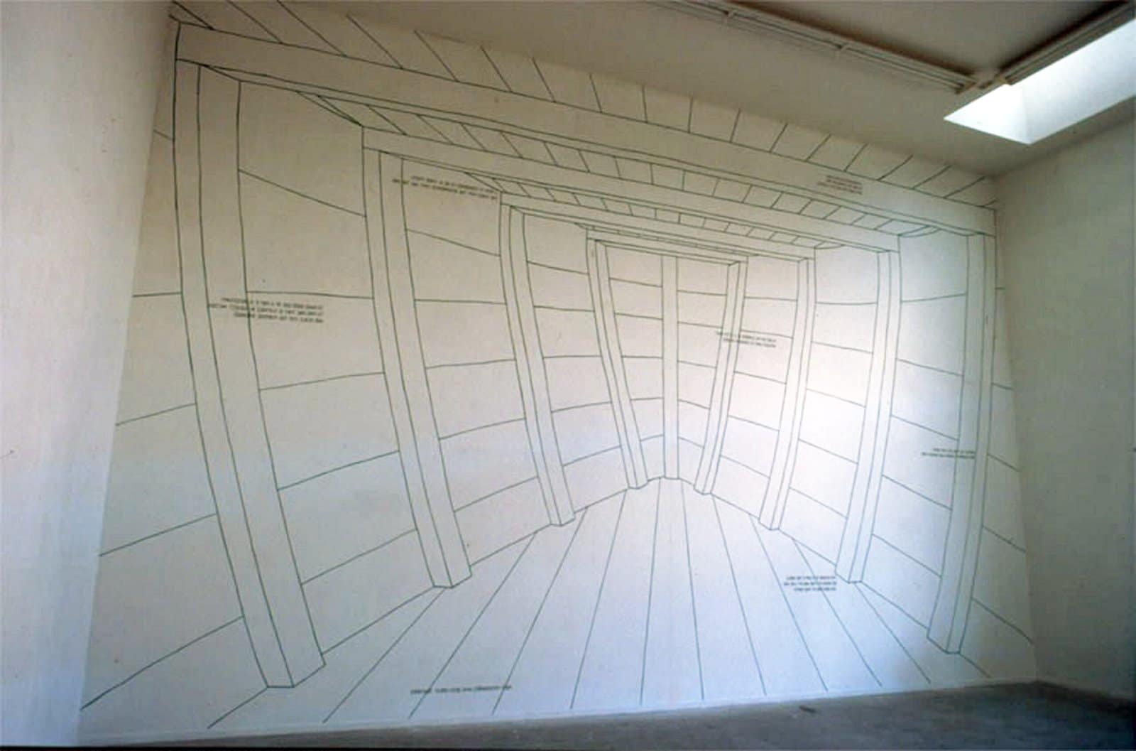 Peregrinatio west wall 1995. Wall drawing 800x600cm.